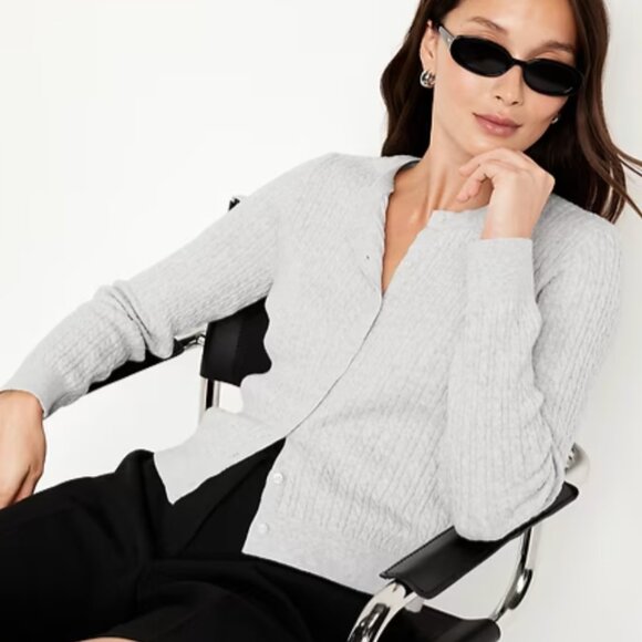 SoSoft Cropped Cardigan Sweater - Grey - Picture 3 of 6